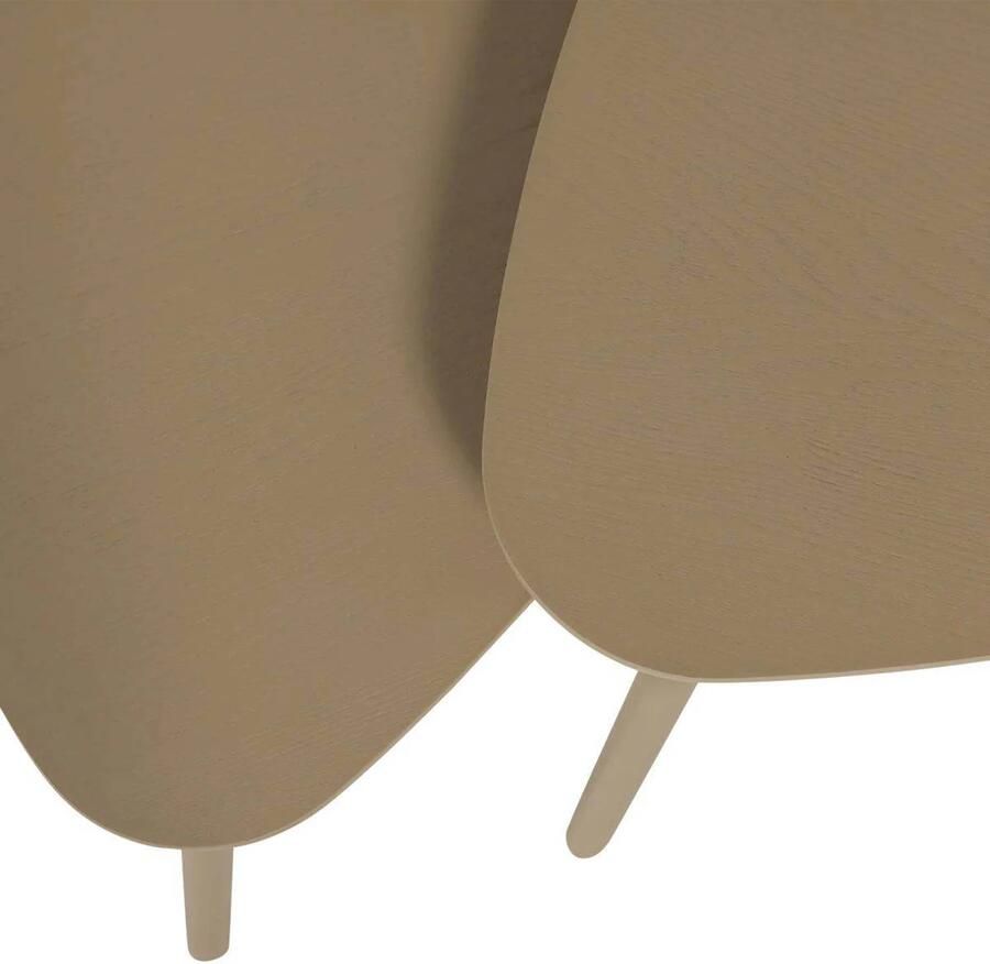 WOOOD Nila Bijzettafels Hout Zand Beige Set van 2 - Foto 2