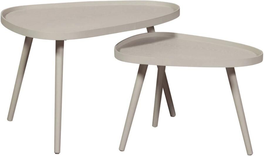 WOOOD Nissa Bijzettafels Zand Set van 2 39x71x52