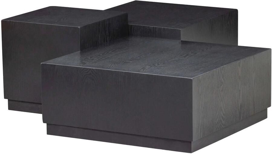 WOOOD Exclusive Bijzettafel Pim Essen Set van 3 stuks zwart - Foto 2