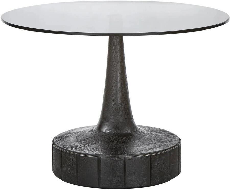 WOOOD Salontafel Soya met glazen tafelblad h 43 cm x ø 60 cm - Foto 2