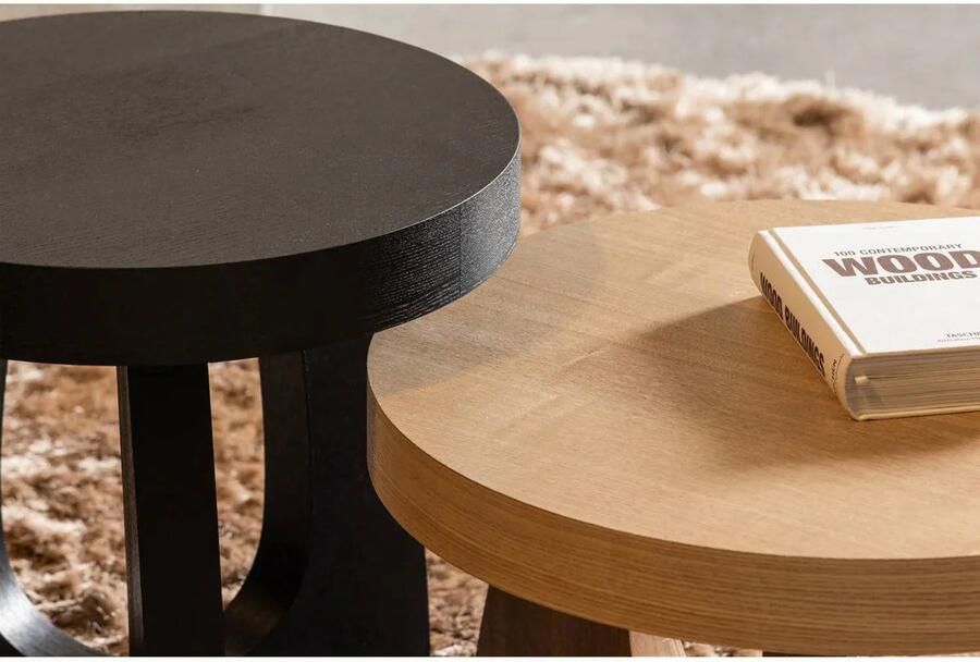 WOOOD Tala Bijzettafel MDF Fineer Naturel 35x55x55 cm - Foto 3