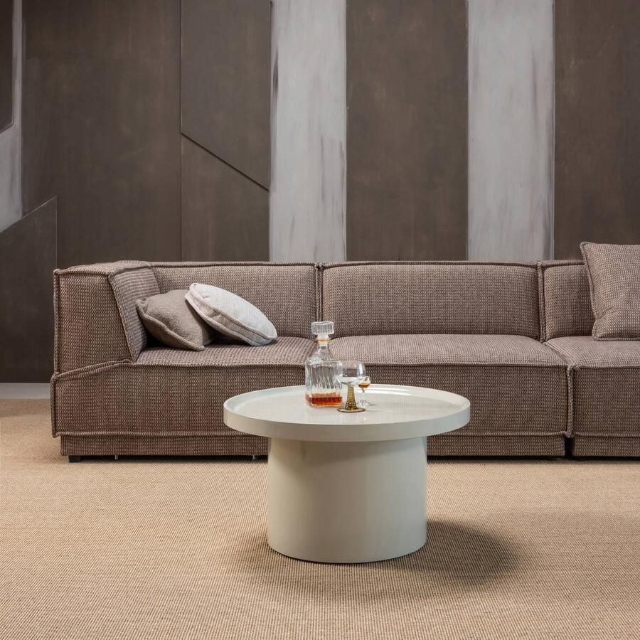 WOOOD Veluna Bijzettafel 70 CM Hout Hoogglans Zand Beige 40x70x70 cm - Foto 2