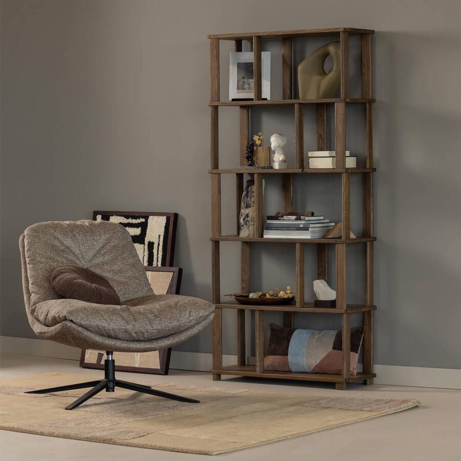 WOOOD Riss Boekenkast Eikenhout Naturel 186x90x30