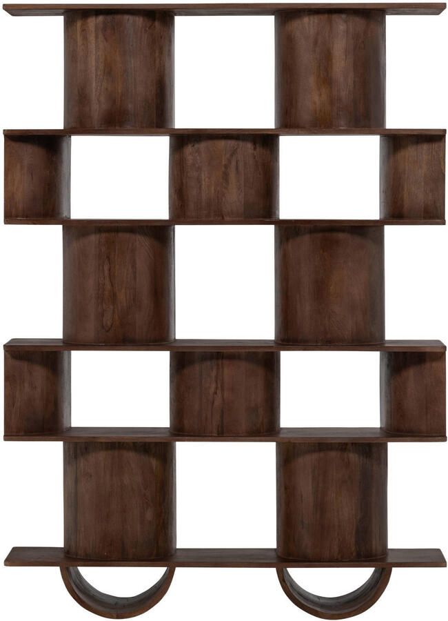 WOOOD Sinne Boekenkast Mangohout Walnoot Bruin 180X130