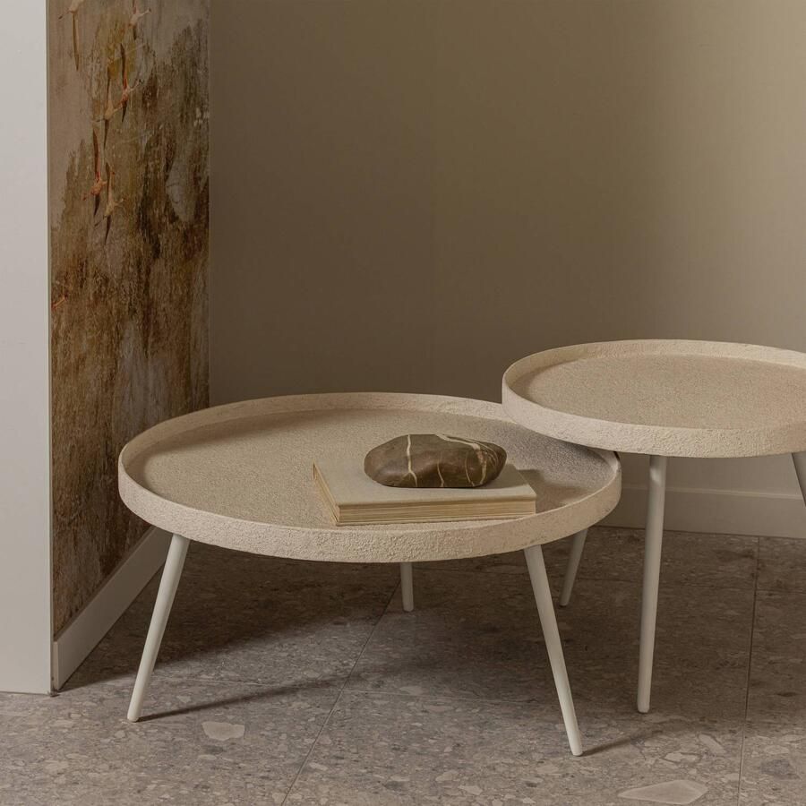 BePureHome Bounds Bijzettafel Hout Metaal Naturel Wit 38x74x74 cm
