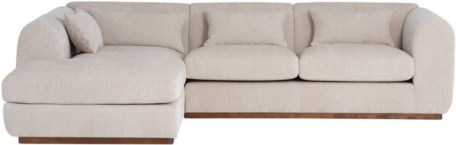 WOOOD Brenvo Hoekbank Links Structure Velvet Zand 73x306x178