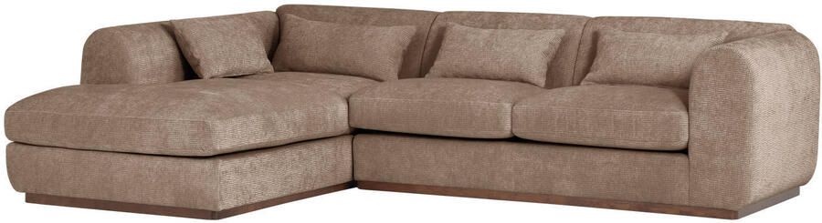 WOOOD Brenvo Hoekbank Links Structure Velvet Lichtbruin