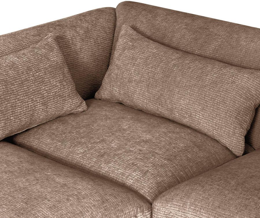 WOOOD Brenvo Hoekbank Links Structure Velvet Lichtbruin - Foto 2