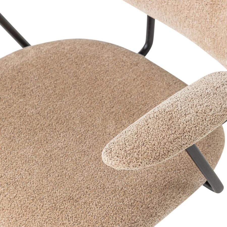 WOOOD Brint eetkamerstoelen met armleuningen zand (set van 2) - Foto 3