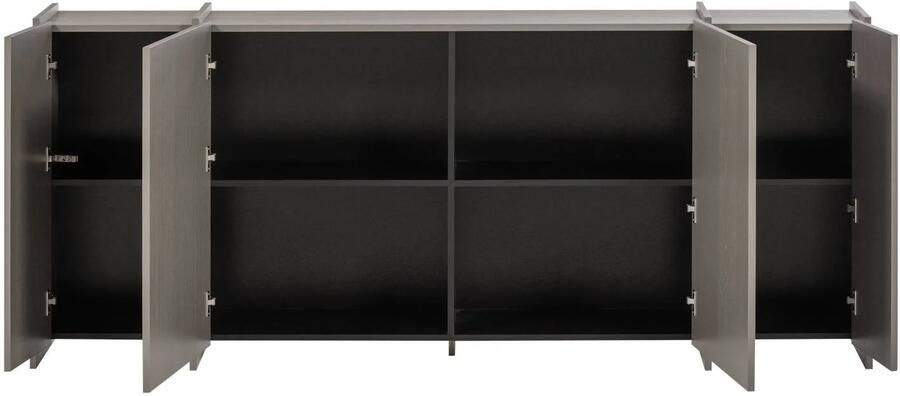 WOOOD Brock Dressoir 200 CM Essen Fineer Warmgrijs 85x200x44 - Foto 3