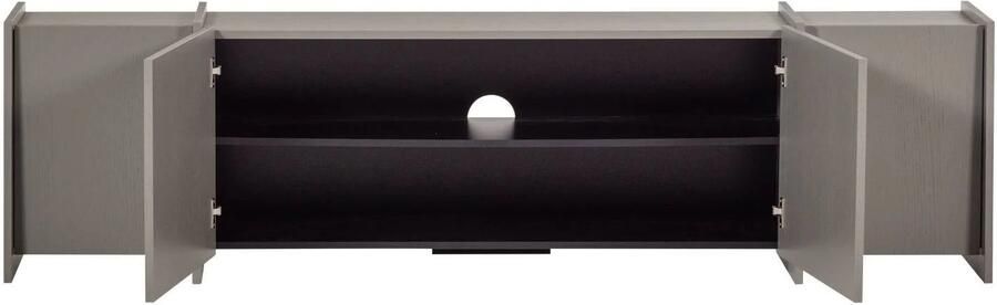 WOOOD Brock Tv Meubel 200 CM Essen Fineer Warmgrijs 53x200x44 - Foto 3
