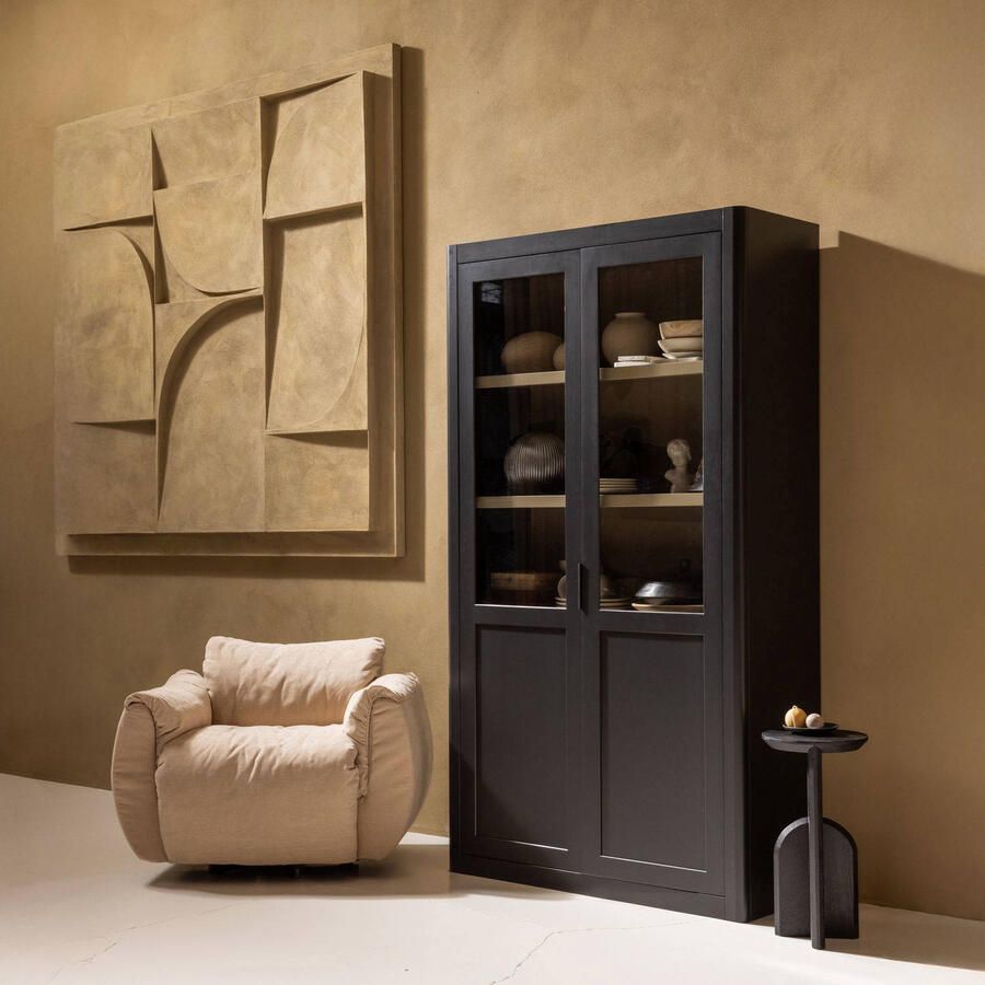 WOOOD Buffetkast Gunnar Grenenhout 217 x 120cm Mat Zwart - Foto 2