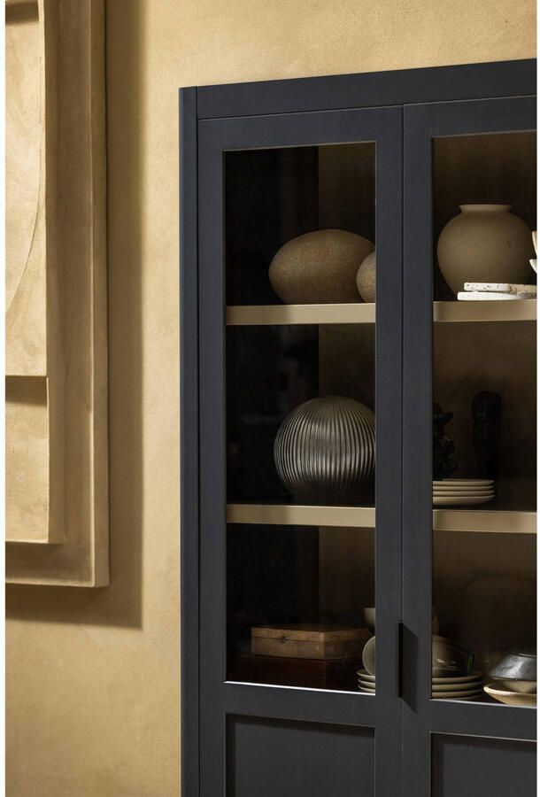 WOOOD Buffetkast Gunnar Grenenhout 217 x 120cm Mat Zwart