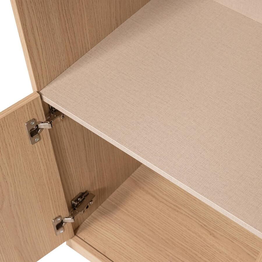 WOOOD Build Smalle Half Open Opbergkast Eiken Fineer Naturel - Foto 3