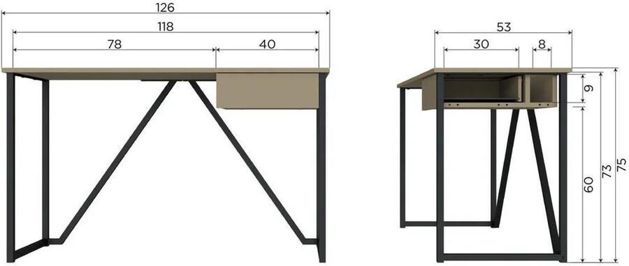 WOOOD New Julius Bureau Grenen Mud 75x126x53 - Foto 2