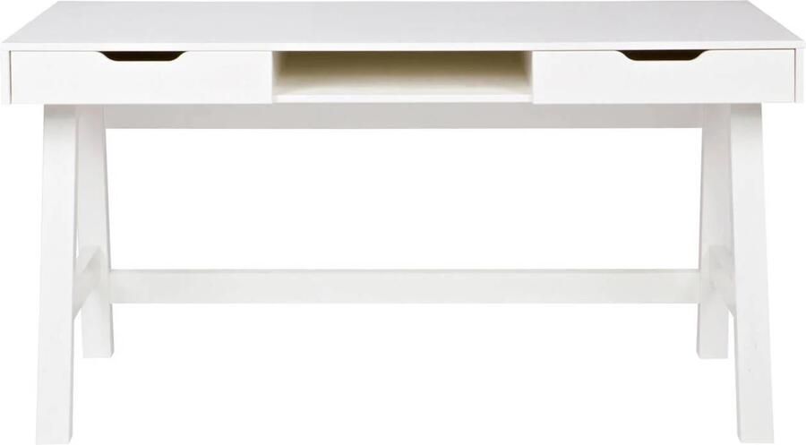 WOOOD Nikki Bureau Grenenhout Wit 75x140x62 cm - Foto 2