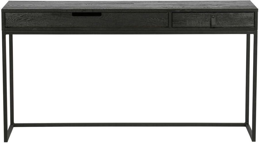 WOOOD Silas Bureau Met Twee Handige Lades Essenhout Blacknight Zwart 75x140x44 cm - Foto 7