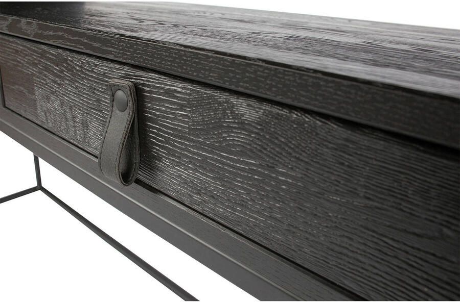 WOOOD Silas Bureau Met Twee Handige Lades Essenhout Blacknight Zwart 75x140x44 cm - Foto 5