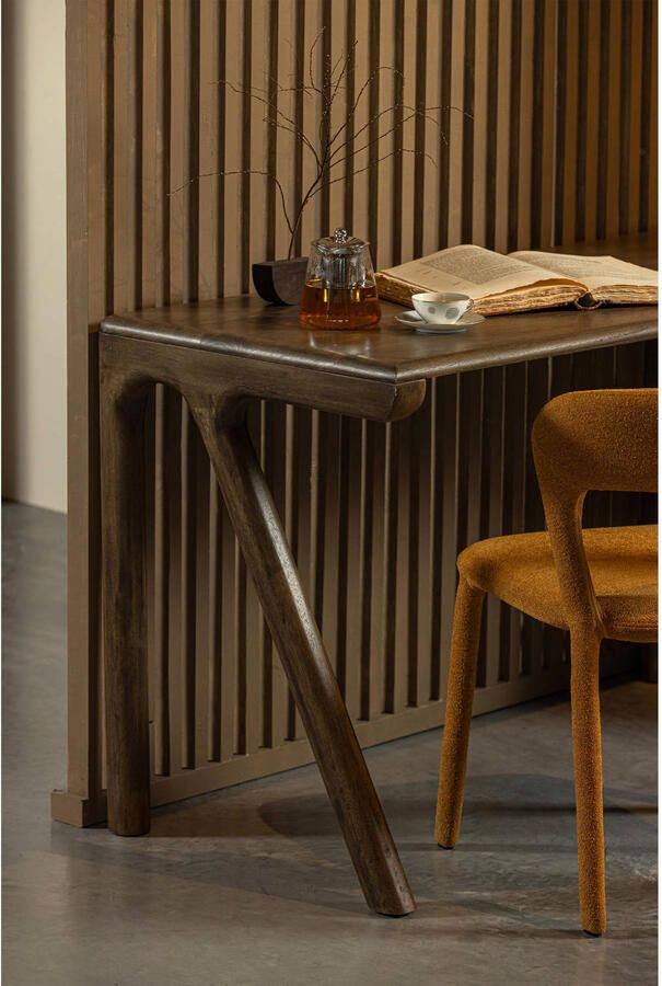 WOOOD Tug Bureau Opvallend Potendesign Mangohout Walnoot Bruin 78x130x60 cm - Foto 3