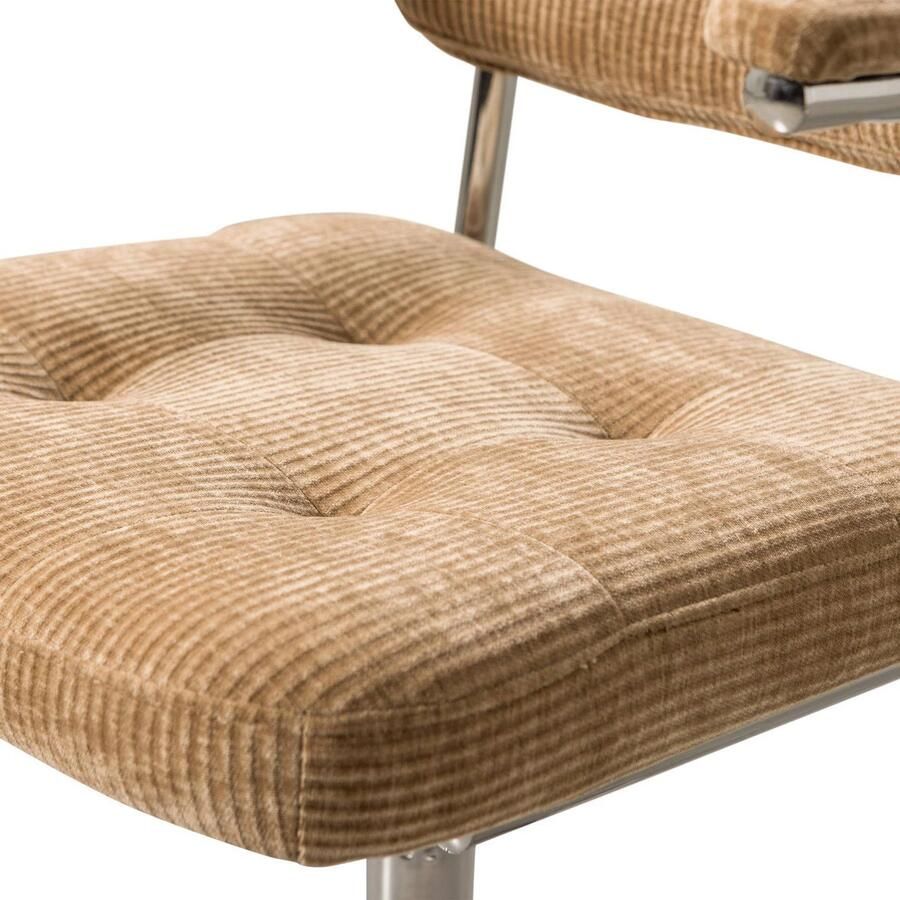 WOOOD Kova Bureaustoel Geweven Ribstof Donkerzand Beige 87x54x80 cm - Foto 2