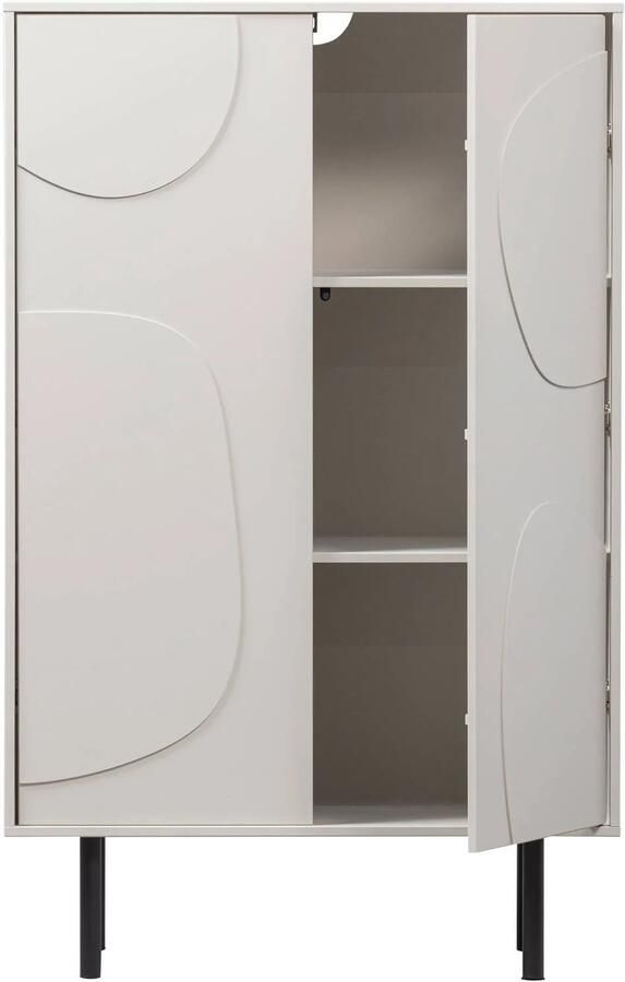 WOOOD Cadiz Opbergkast Grenenhout Mist Grijs 135x85x40 cm - Foto 3