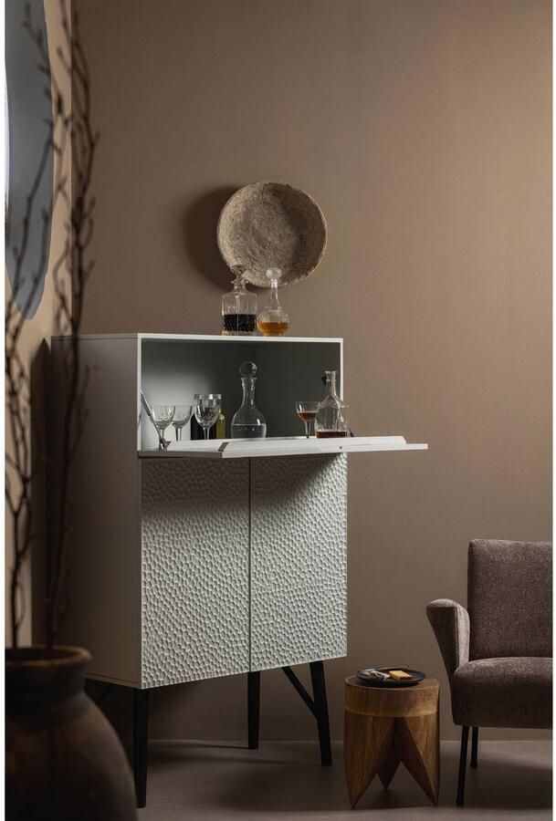 BePureHome Opbergkast Carved Mangohout 146 x 90cm Grijs - Foto 2