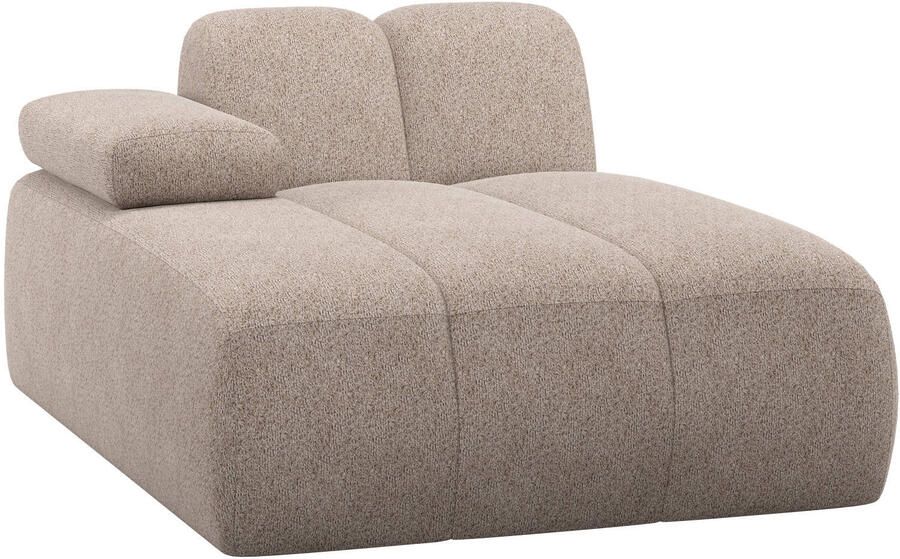 WOOOD Mojo Chaise Longue Element Bank Links Wollig Donkerzand