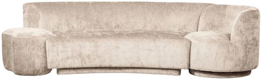 WOOOD Loungebank Combi-Popular: Bank + fauteuil + pouf Met grof chenille gevoerd breedte 345 cm - Foto 4