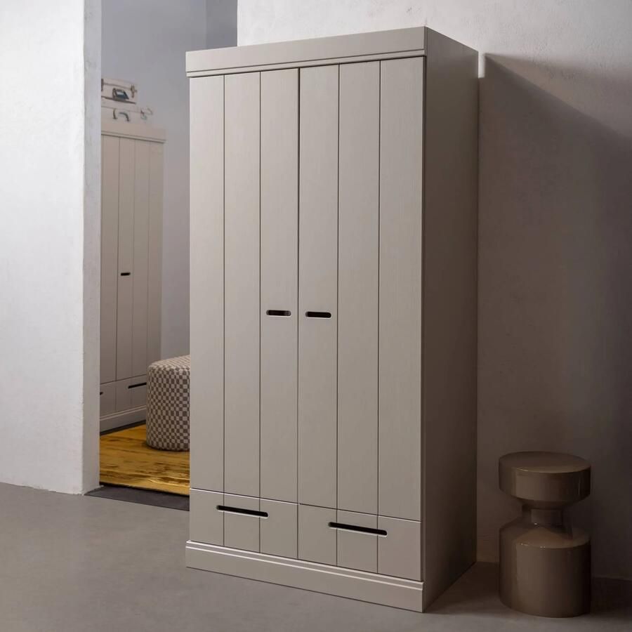 WOOOD Connect Kledingkast 2-Deurs met lade Grenen Dust 195x94x53 - Foto 2