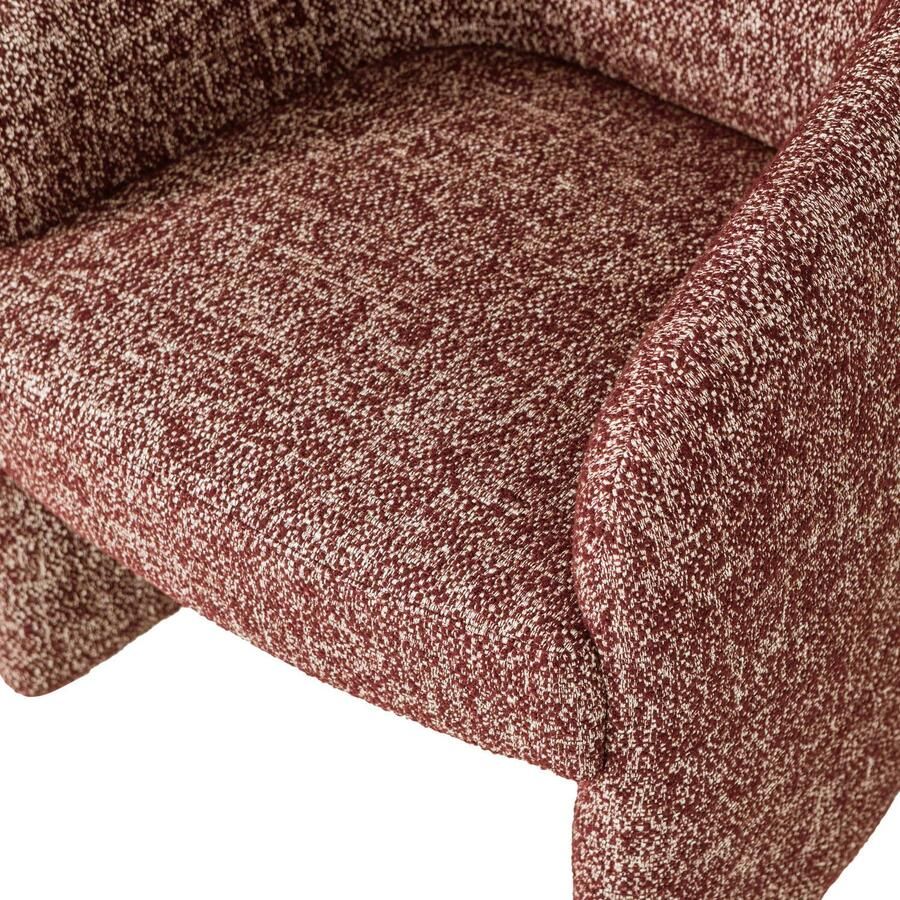 WOOOD Cordo Eetkamerstoel Met Wielen Melange Roestbruin 83x64x64 cm - Foto 2