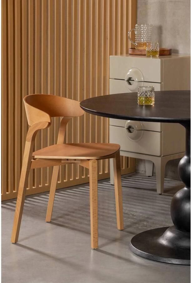 WOOOD Cras Eetkamerstoelen Hout Zwart Set van 2 - Foto 2