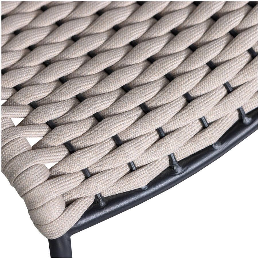 Exotan WOOOD Taku Tuinstoel Zonder Armleuning Polyester Zand -Set van 2