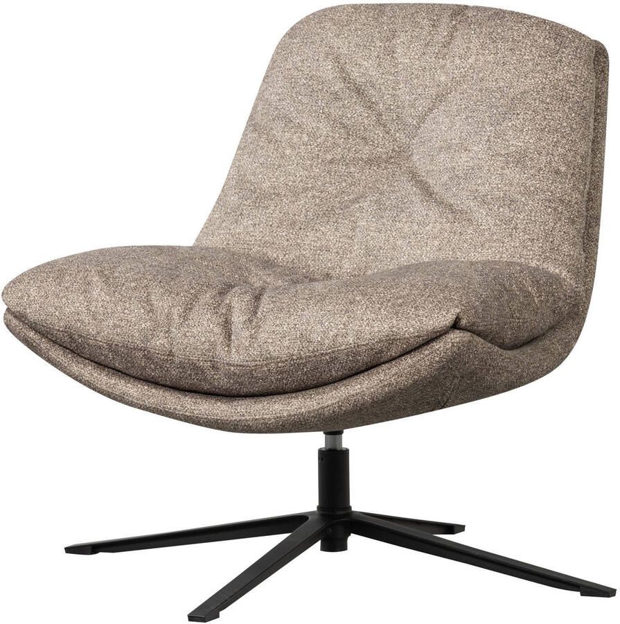 WOOOD Arve Draaifauteuil Bedrukte Stof Naturel Melange 86x82x87 cm - Foto 3