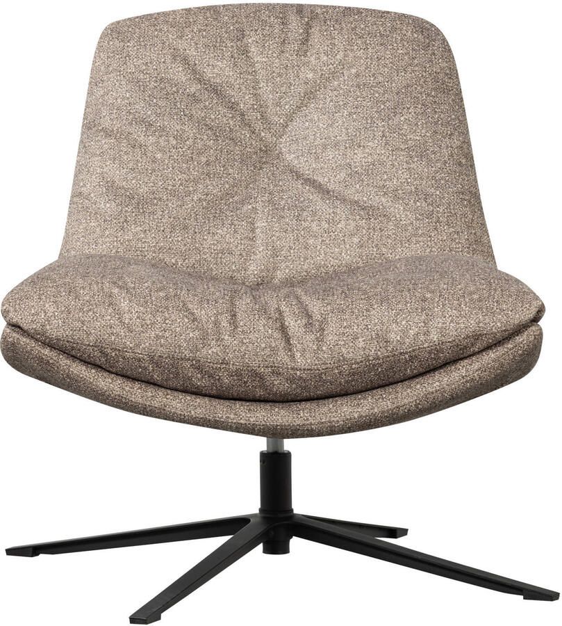 WOOOD Arve Draaifauteuil Bedrukte Stof Naturel Melange 86x82x87 cm - Foto 2