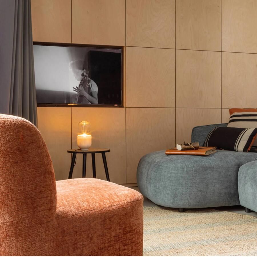 WOOOD Atty Draaifauteuil Velvet Stof Bloesem Oranje 75x74x65 cm - Foto 2