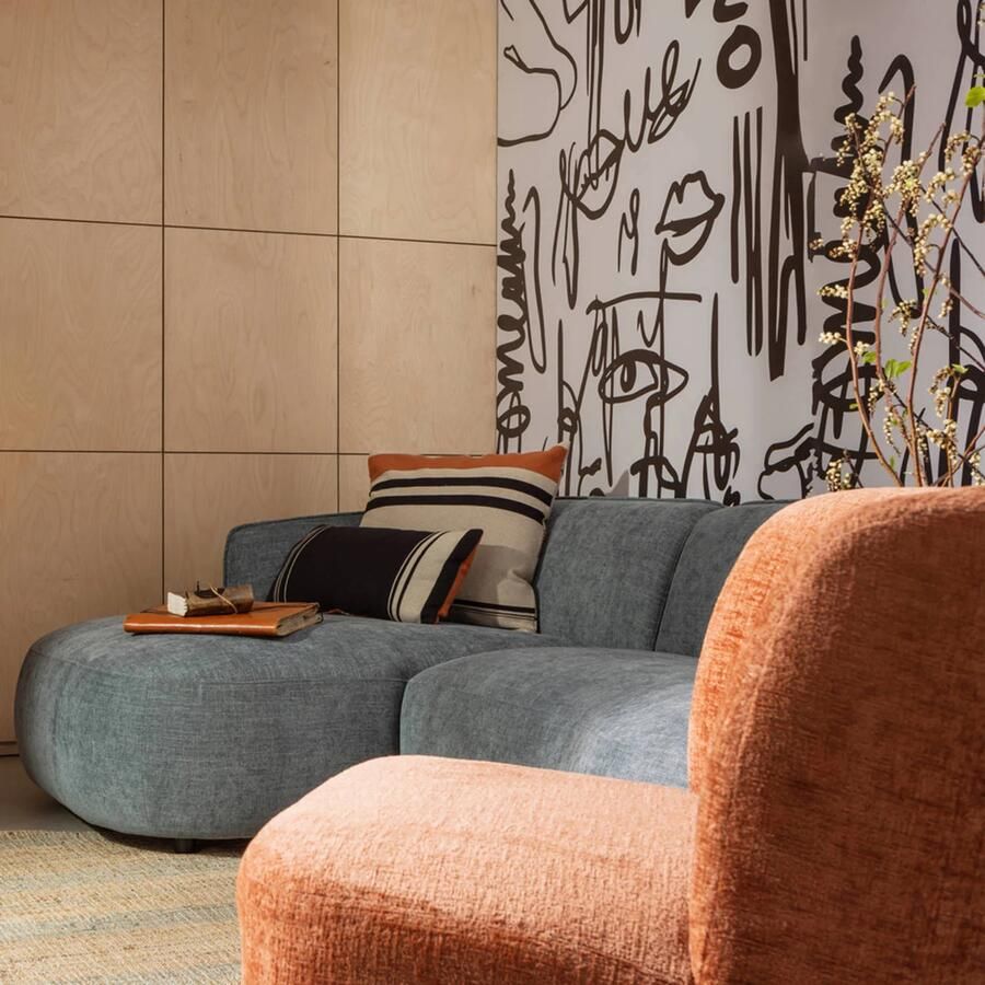 WOOOD Atty Draaifauteuil Velvet Stof Bloesem Oranje 75x74x65 cm - Foto 3