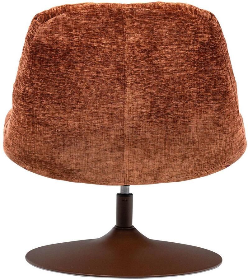 WOOOD Elvi Draaifauteuil Chenille Structuur Roestbruin 81x73x84cm - Foto 3