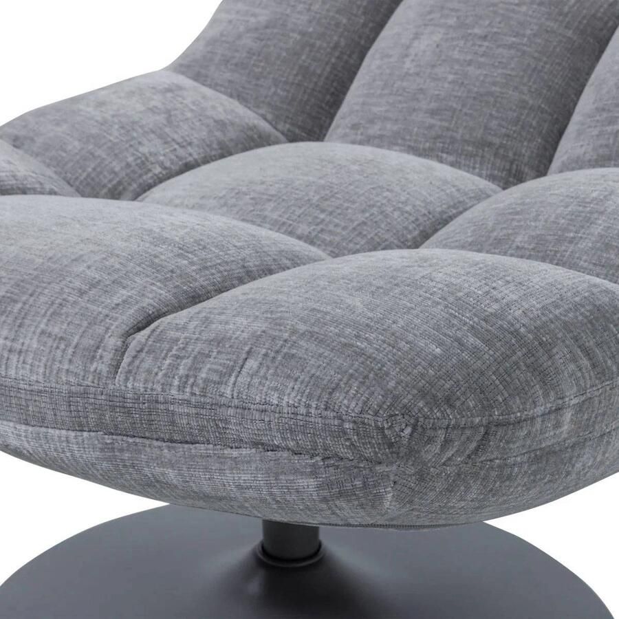 WOOOD Elvi Draaifauteuil Chenille Structuur Lichtgrijs 81x73x84cm - Foto 3