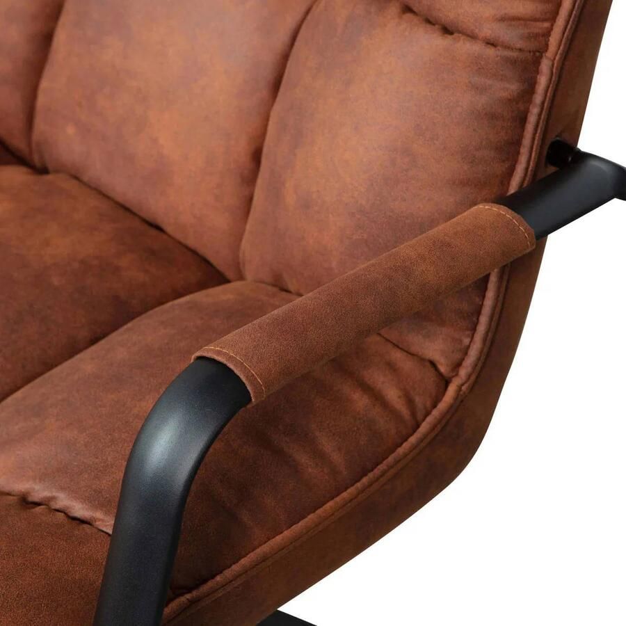 WOOOD Jouke Draaifauteuil Kunstleer Cognac Bruin 96x70x85 cm - Foto 2