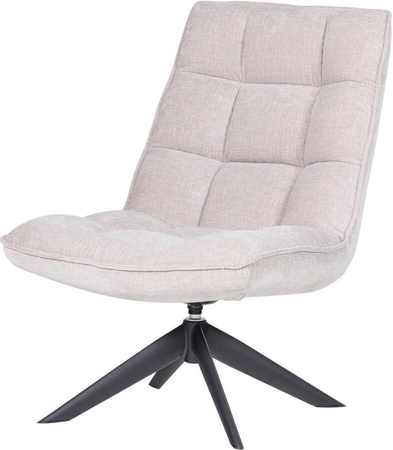 WOOOD Jouke Draaifauteuil Chenille Structuur Naturel Beige 97x70x85 cm