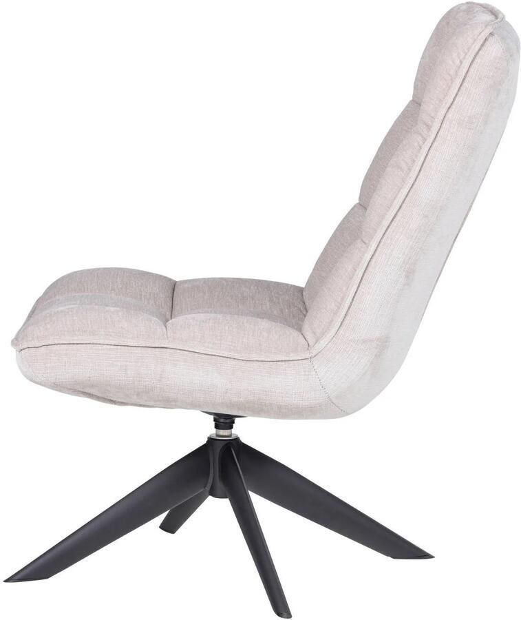 WOOOD Jouke Draaifauteuil Chenille Structuur Naturel Beige 97x70x85 cm - Foto 3