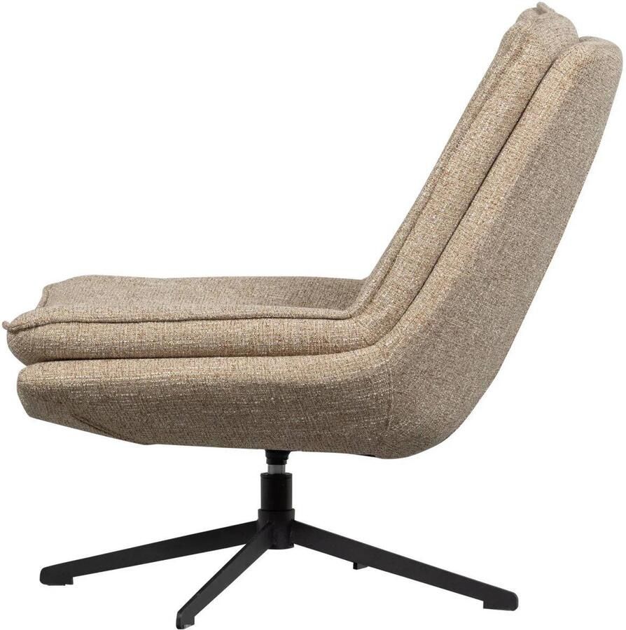 WOOOD Milaro Draaifauteuil Geweven Stof Naturel Melange Beige 88x75x94 cm