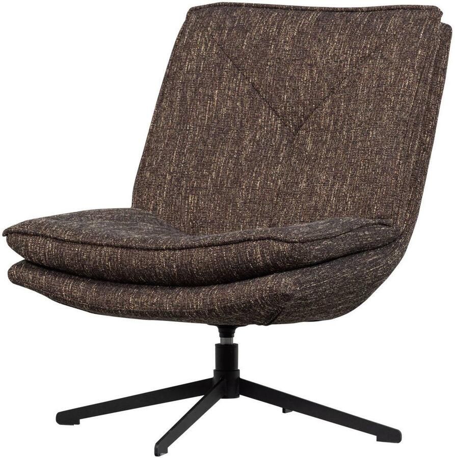 WOOOD Milaro Draaifauteuil Geweven Stof Bruin Melange 88x75x94 cm