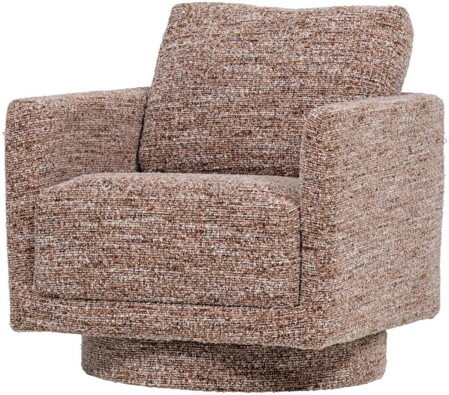 WOOOD Oska Draaifauteuil Melange Stof Bruin 64x78x79 cm