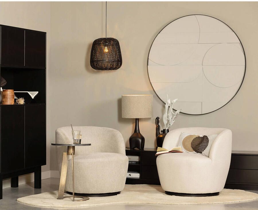 WOOOD Serra Draaifauteuil Polyester Off White 75x70x69 - Foto 3