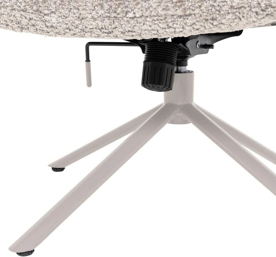 WOOOD Soren Draaifauteuil Verstelbaar Wollig Grijs 82x73x62 cm - Foto 3