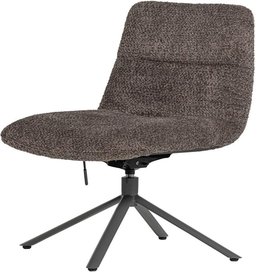 WOOOD Soren Draaifauteuil Verstelbaar Wollig Bruin 82x73x62 cm