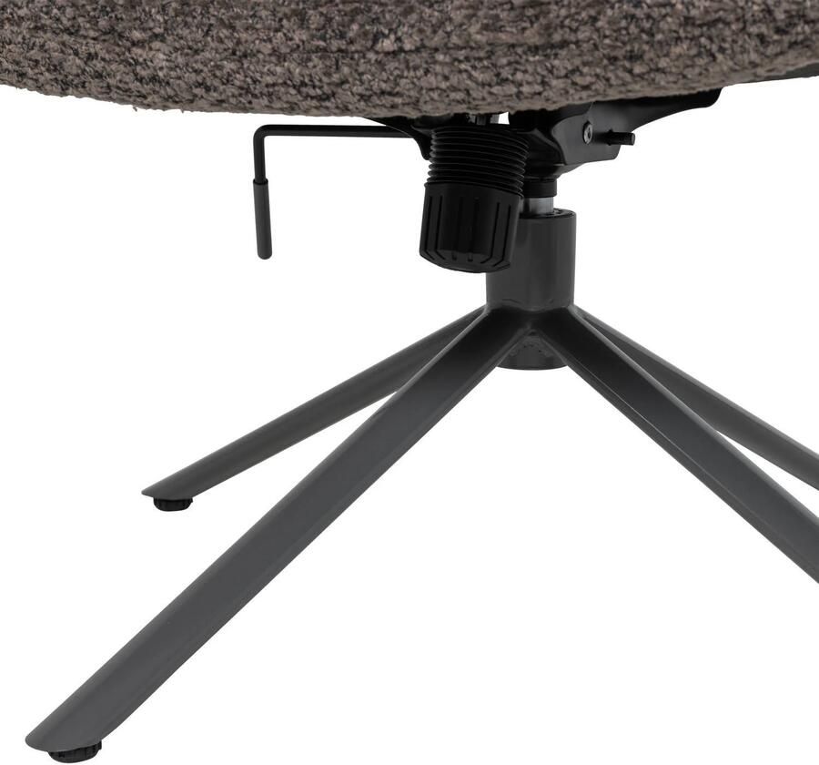 WOOOD Soren Draaifauteuil Verstelbaar Wollig Bruin 82x73x62 cm - Foto 2