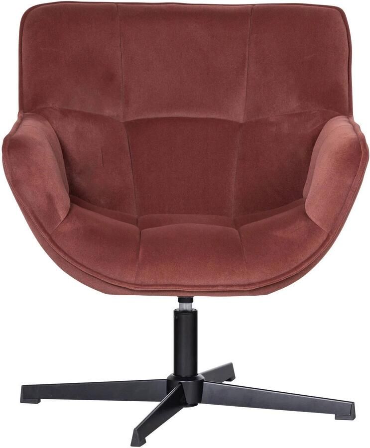 WOOOD Wibo Draaifauteuil Velvet Mat Bruinrood 94x71x83 cm - Foto 3
