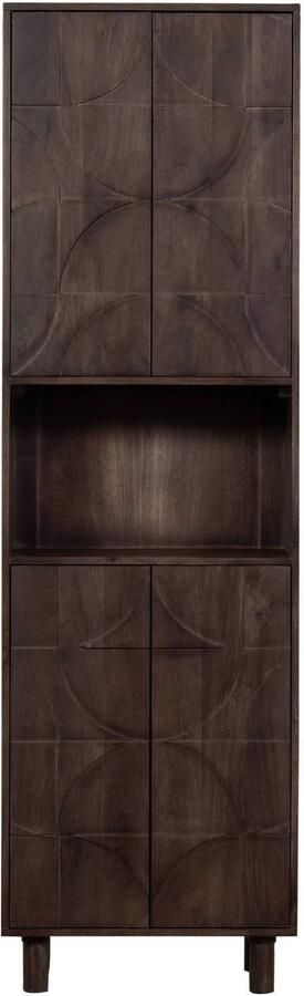 BePureHome DRAW 4-DEURS OPBERGKAST MET OPEN VAK MANGO HOUT WALNOOT - Foto 4